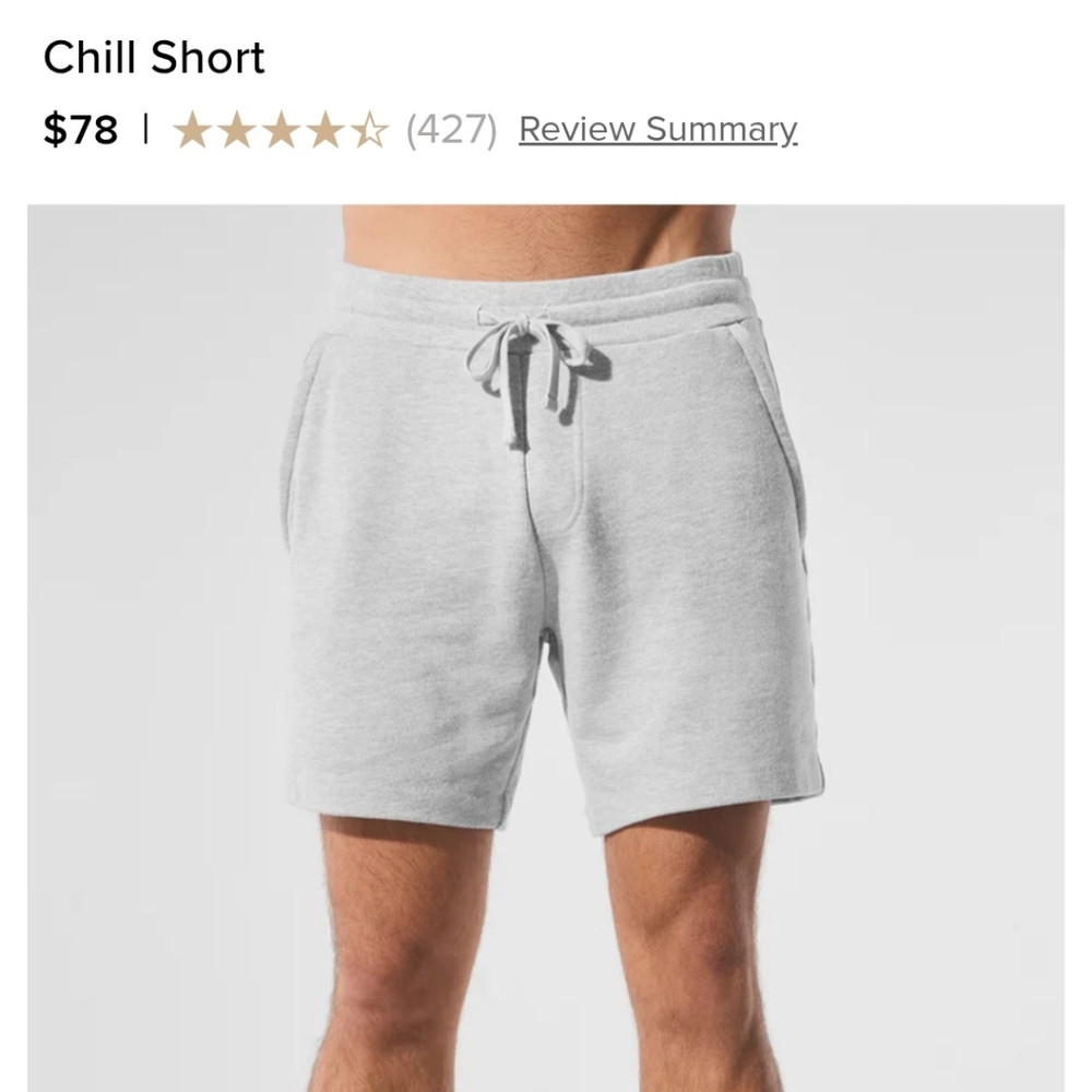 ALO Yoga Men's Athletic Shorts in Light Gray